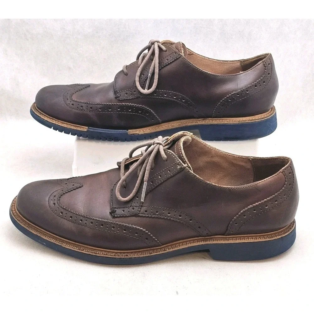 Cole Haan Mens Great Jones Wingtip Oxford Shoes Leather Grand.os C21826 Sz 9‎